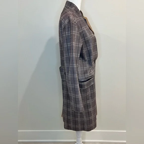 Blank NYC via Anthropologie Plaid Longline  Duster Coat - Picture 4 of 11